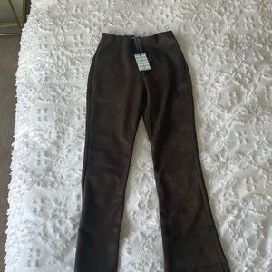 Tuckernuck never worn faux suede crop flare pants. Dark green